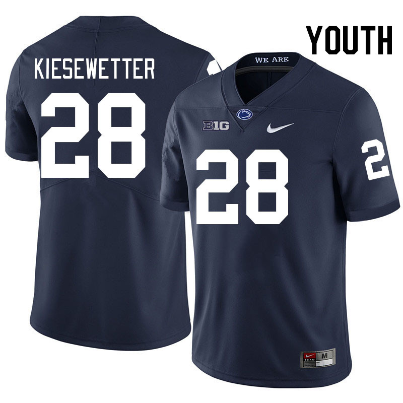 Youth #28 Karson Kiesewetter Penn State Nittany Lions College Football Jerseys Stitched-Navy